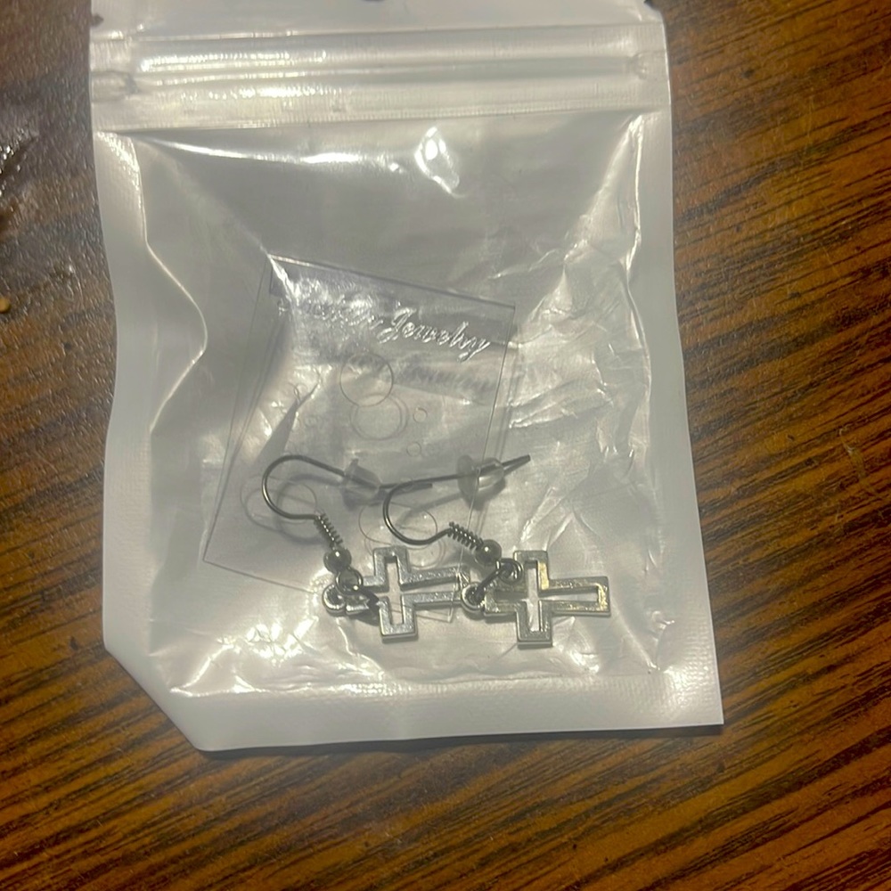 Hand made cross earrings